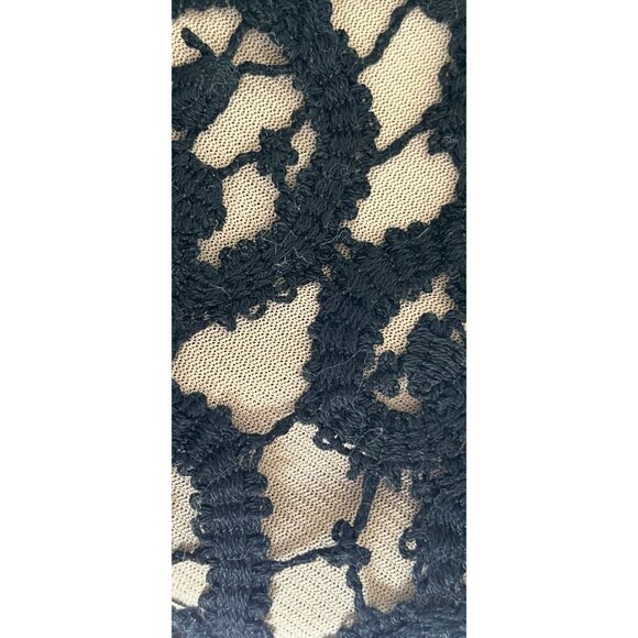 Per Se Womens Black Lace Overlay Pants Goth Nude Lining US 2 / UK 4 - Picture 9 of 9